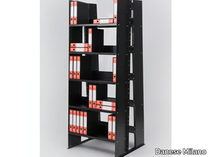 GRAN LIVORNO SELF-STANDING - Open double-sided painted metal bookcase _ Danese Milano