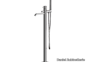 TOKYO - Floor standing single handle brass bathtub mixer with hand shower _ Daniel Rubinetterie