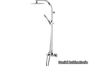 TWIN - Wall-mounted shower panel with hand shower with overhead shower _ Daniel Rubinetterie