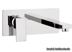 SKYLINE - Contemporary style wall-mounted metal washbasin mixer with plate _ Daniel Rubinetterie