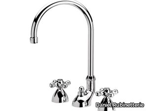 REVIVAL - 3 hole countertop chromed brass washbasin tap _ Daniel Rubinetterie