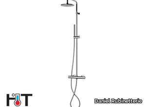 X-FACTOR - Wall-mounted thermostatic shower panel with overhead shower _ Daniel Rubinetterie