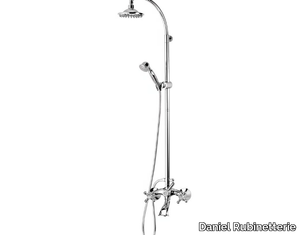 REVIVAL - Wall-mounted chromed brass shower panel with hand shower _ Daniel Rubinetterie