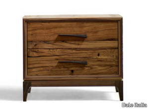 VELO M-133 - Rectangular walnut bedside table with drawers _ Dale Italia