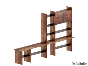 CAPANNA S-153 - Sectional custom walnut bookcase _ Dale Italia
