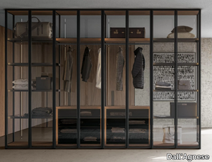 GLASS ALL - Sectional glass and aluminium wardrobe _ Dall'Agnese