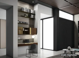 SLIM UP 10 - Wall-mounted storage wall with secretary desk _ Dall'Agnese