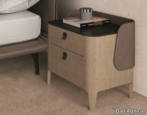 SETTANTA - Rectangular wooden bedside table with drawers _ Dall'Agnese