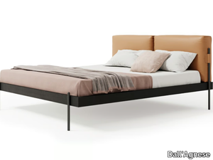 SUPERNOVA - Wooden double bed with upholstered headboard _ Dall'Agnese