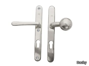 PURE 13383 - Bronze door handle on back plate with lock _ Dauby