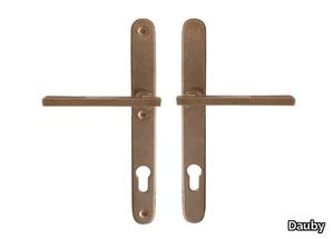 PURE 17081 - Bronze door handle on back plate with lock _ Dauby