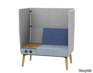 REEFS - 1,5-seater bench with privacy panel and electrification _ Dauphin