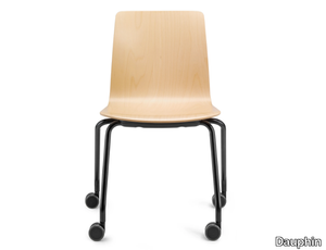 FIORE - Stackable wooden office chair with castors _ Dauphin