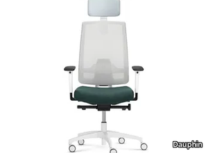 INDEED WHITE - Swivel height-adjustable mesh office chair with 5-Spoke base _ Dauphin