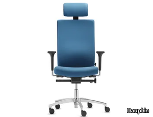 @JUST EVO AJ 4896 - Swivel chair with high, upholstered backrest and neckrest _ Dauphin