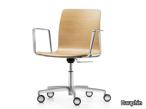 FIORE - Conference and seminar swivel chair with 5-star base _ Dauphin