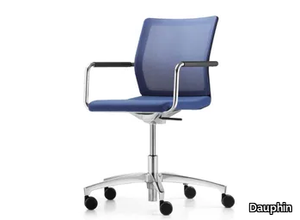 STILO - Conference swivel chair with armrests and mesh backrest _ Dauphin