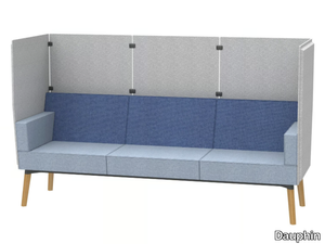 REEFS - 3-seater bench with privacy panel _ Dauphin