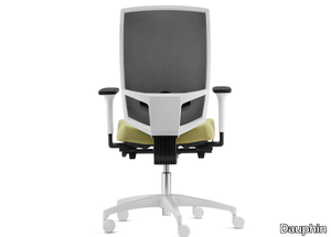 @JUST EVO AJ 5776 - WHITE EDITION - Mesh swivel office chair with high mesh backrest _ Dauphin