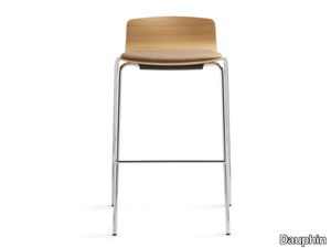 FIORE - Bar stool low wooden shell _ Dauphin