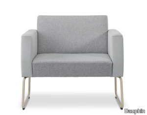 REEFS FLEX - Sled base fabric armchair with armrests _ Dauphin