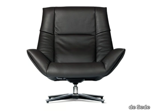 DS-149 LEJO - Swivel leather armchair with armrests with 4-spoke base _ de Sede