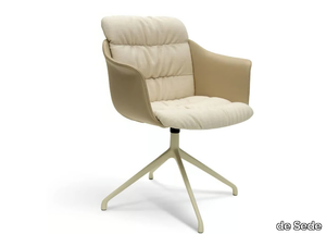 DS-525 TOSCA - Trestle-based swivel leather chair with armrests _ de Sede