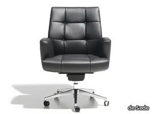 DS-257 - Height-adjustable leather executive chair with 5-spoke base _ de Sede