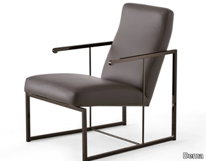 DADA - Leather armchair with removable cover _ Dema