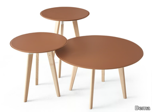 EDGAR - Round leather side table _ Dema