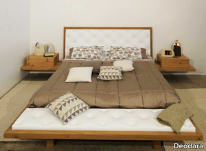 MOON - Oak bed with integrated nightstands _ Deodara