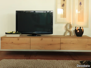 WEIGHTLESS - Wall-mounted oak TV cabinet with cable management _ Deodara