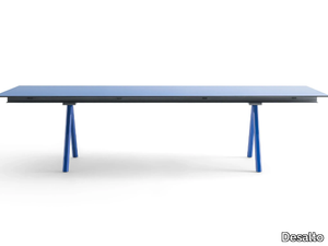 HEB - Rectangular crystal and steel table _ Desalto