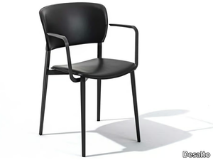 PLY - Stackable polypropylene chair with armrests _ Desalto