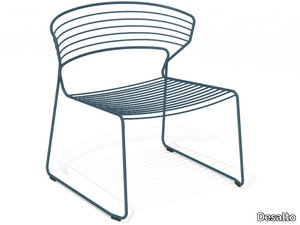 KOKI WIRE - Sled base steel garden armchair _ Desalto