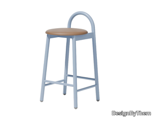 BOBBY - High powder coated steel stool with integrated cushion _ DesignByThem