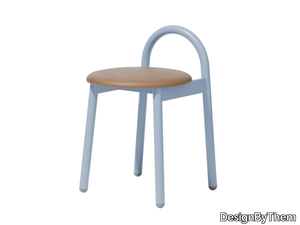 BOBBY - Low powder coated steel stool with integrated cushion _ DesignByThem