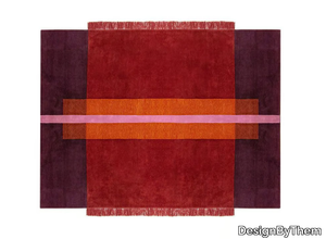 OVERLAY RECTANGLE BURGUNDY - Rectangular wool rug with geometric shapes _ DesignByThem