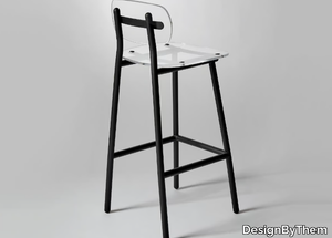 FENSTER - High acrylic stool with back _ DesignByThem