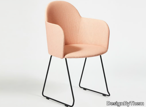 POTATO - Sled base fabric chair with armrests _ DesignByThem