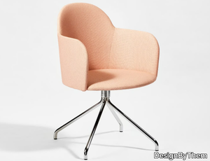 POTATO - Swivel trestle-based fabric chair with armrests _ DesignByThem