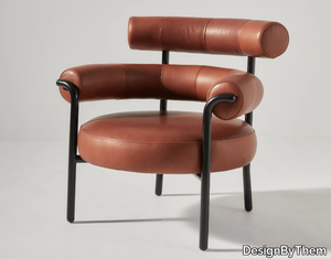 OLIO - Leather armchair with armrests _ DesignByThem