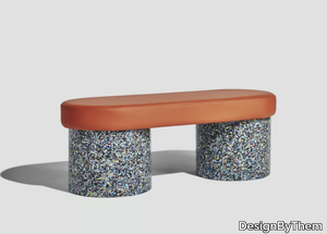 CONFETTI - Upholstered leather bench _ DesignByThem