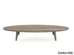 SURF - Oval low solid wood coffee table _ Devina Nais