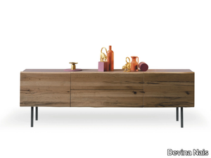 TWINS - Contemporary style wooden sideboard with mirrored door with drawers _ Devina Nais