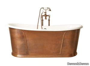 CAMELOT RAME ANTICO - Freestanding oval cast iron bathtub _ Devon&Devon