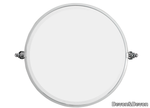 FIRST CLASS - Tilting round brass framed mirror _ Devon&Devon