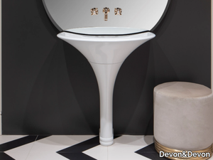 KALOS - Pedestal White Tec washbasin _ Devon&Devon