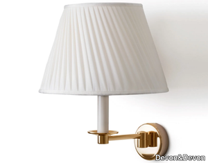 NADINE - Fabric wall lamp with with brass arm _ Devon&Devon