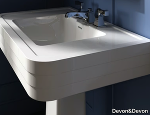 NOBEL - Rectangular pedestal washbasin _ Devon&Devon